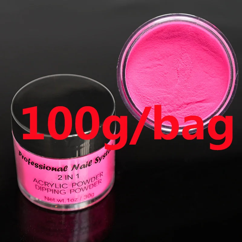 Net100g Nude *Pink Acrylic Powder* 3IN1 Extension/Dipping/Engraving Polymer Builder Powder Fine Profession Nude Crystal Powder