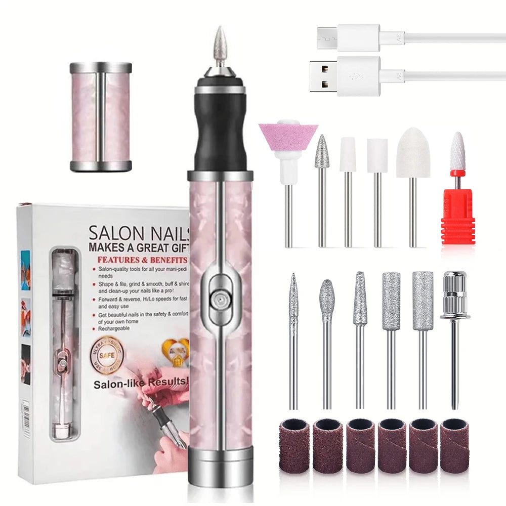 Torno Eléctrico para Uñas Portátil | 4 Velocidades | Kit Manicure y Pedicure Profesional 💅 - Firu Total Sales