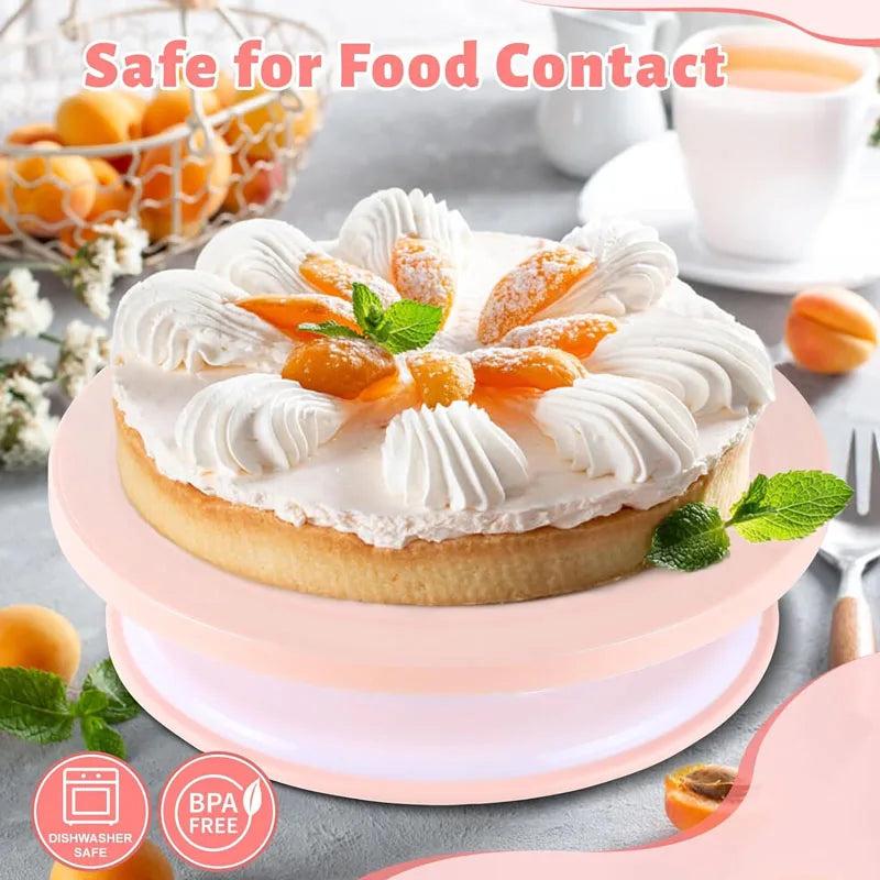 Set 80pcs Decoración de Pasteles | Tornamesa Antideslizante + 14 Boquillas | Repostería 🎂