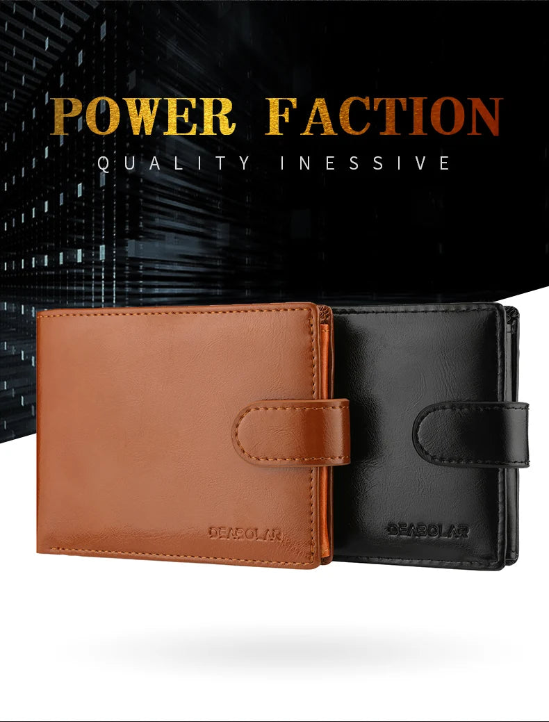 Men's Wallet Large Capacity Multi-Function Short Wallet Multi-slot Zipper Coin ID Credit Card Holder Men's Wallet