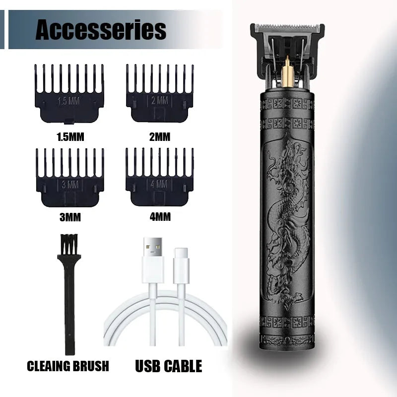 Portable Hairdressing Clipper USB Fast Charging Approaching Zero Gapped Cutting Shaver Man Electric Grooming Kit