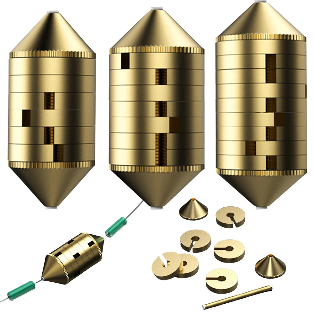 3Pcs Fishing Sinker Weights Fishing Sinkers Fishing Tackles Carp Fishing Sinkers Copper Fishing Weights for Saltwater Freshwater