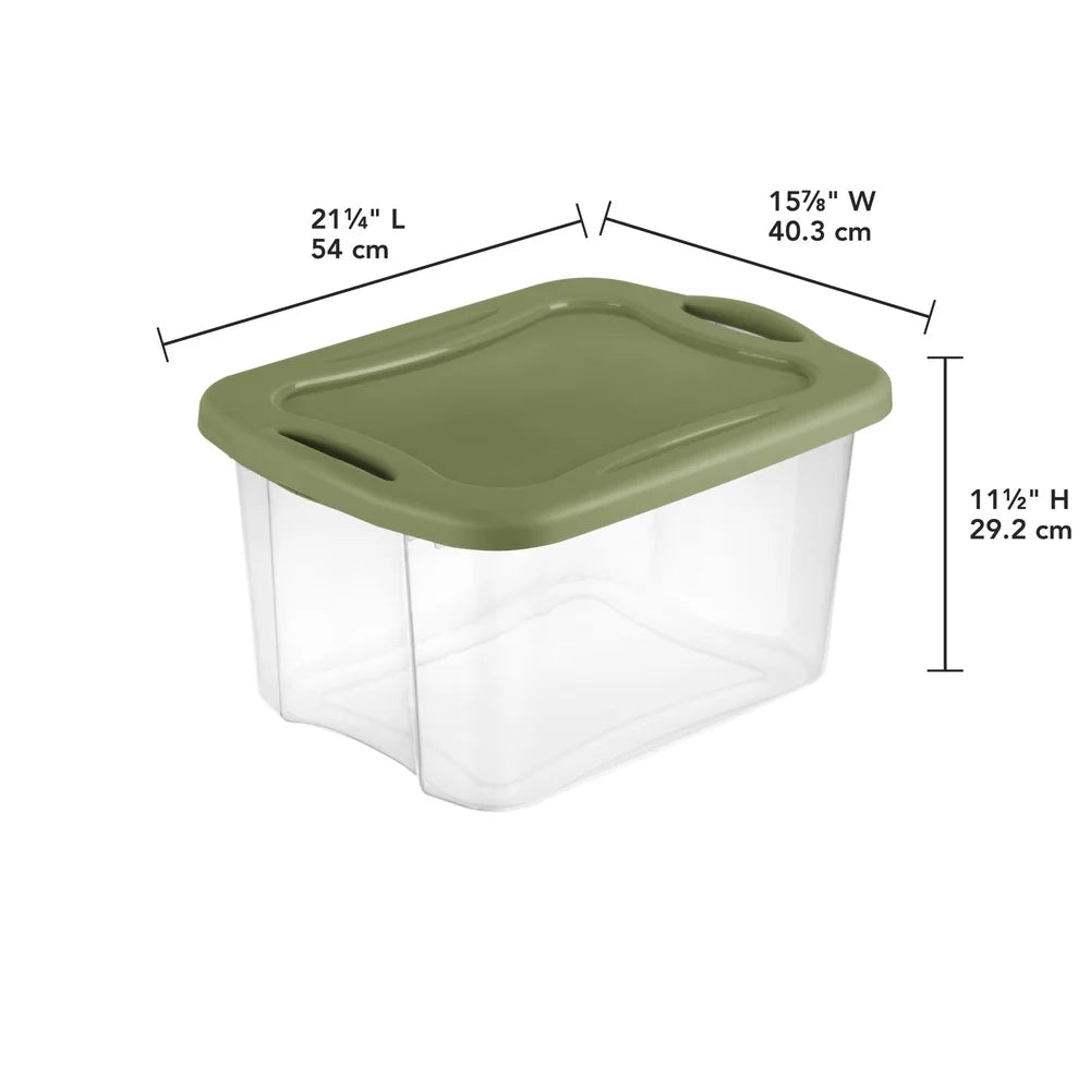 40 Quart EZ Carry Storage Bin with Full Grip Handles Stackable Plastic Container Household Organizing Storage Solutions