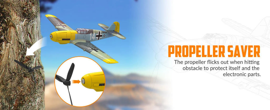 VOLANTEXRC Avión RC BF109 | 4 Canales | RTF | Alerón y Giroscopio | Acrobacias | 3 Modos | Fácil para Principiantes