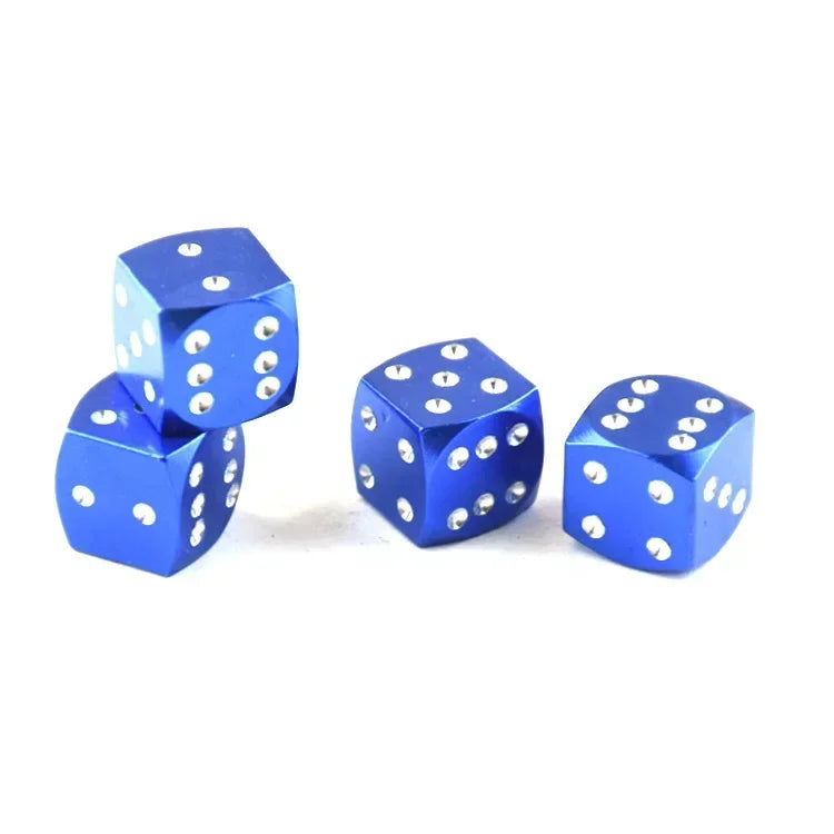 4PCS Aluminum Alloy Dice Car Wheel Tire Valve Caps Tyre Rim Stem Covers Airdust Waterproof For Automobiles Motorcycles Trucks