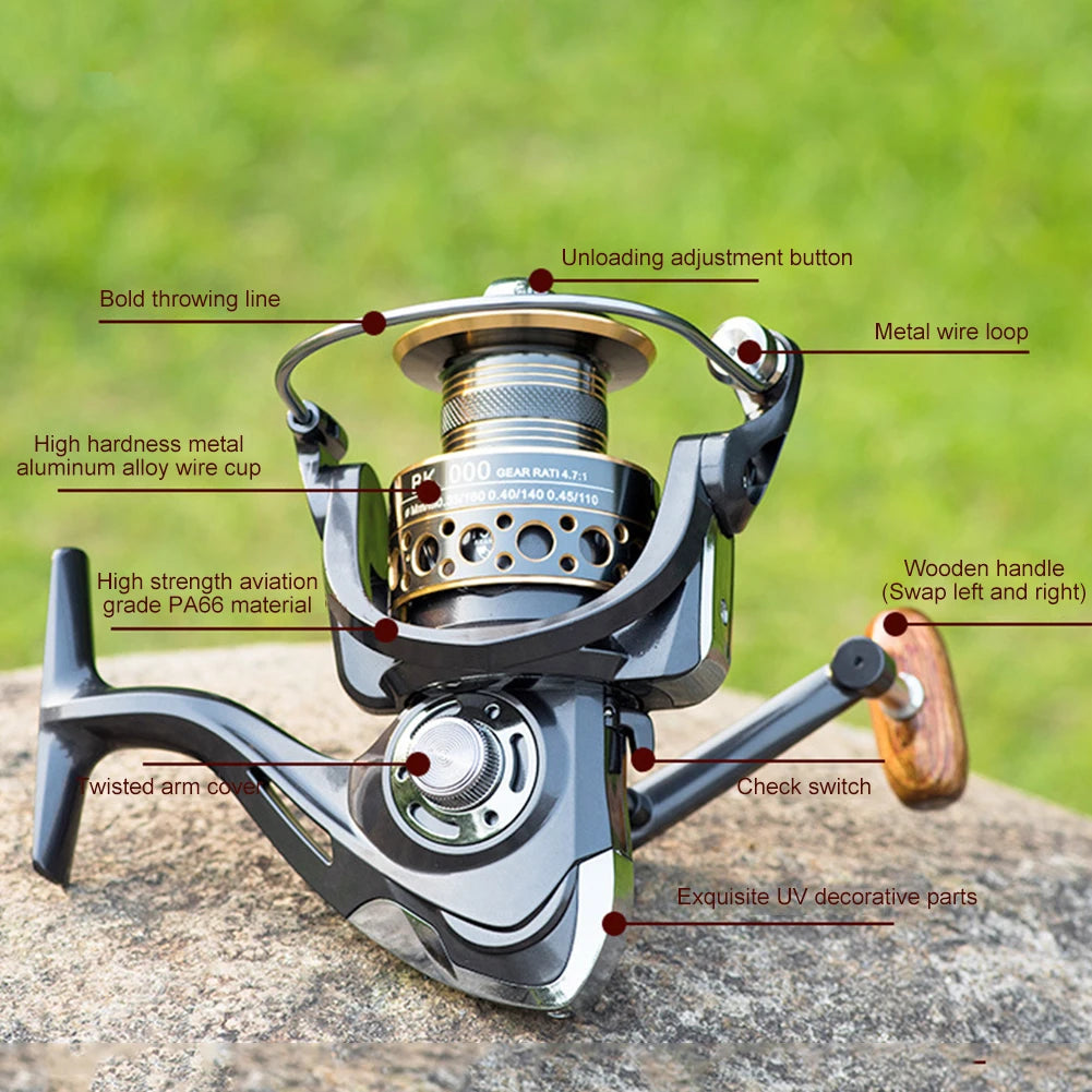 Carrete Spinning ALLOYSEED | 13 Rodamientos | Resistente al Agua | Longcast | Offshore y Trolling - Firu Total Sales