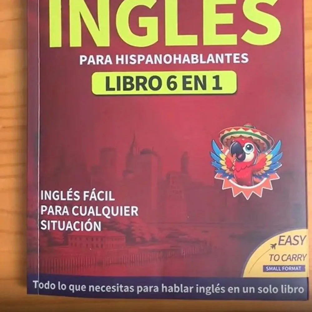 English Books for Beginners 6-in-1 Spanish Edition English Workbook Easy Language Learning Dictionary Study Supplies for Reading