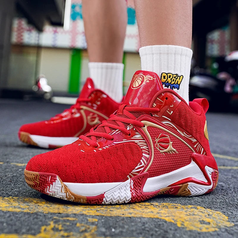 Men's Lightweight Basketball Shoes – Breathable, Anti-Slip, High-Top