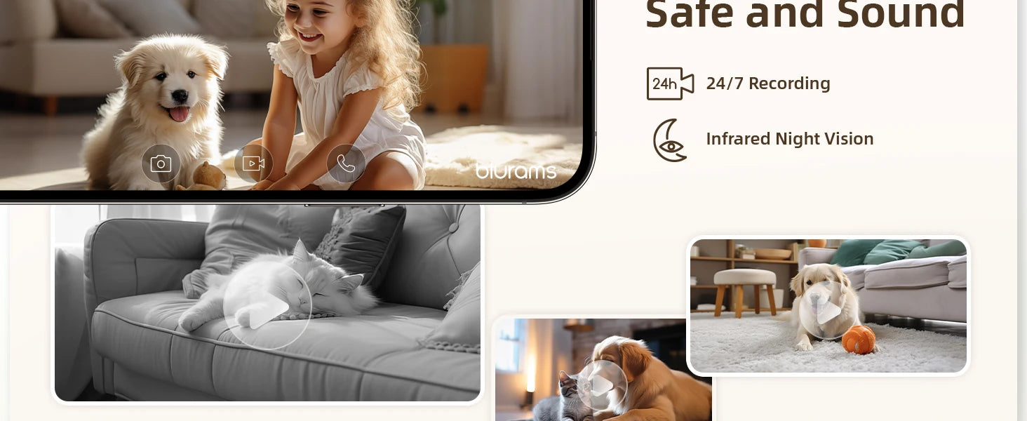 Baby Monitor Camera 2K HD | Motion Detection + Two-Way Audio | Easy Setup | Night Vision