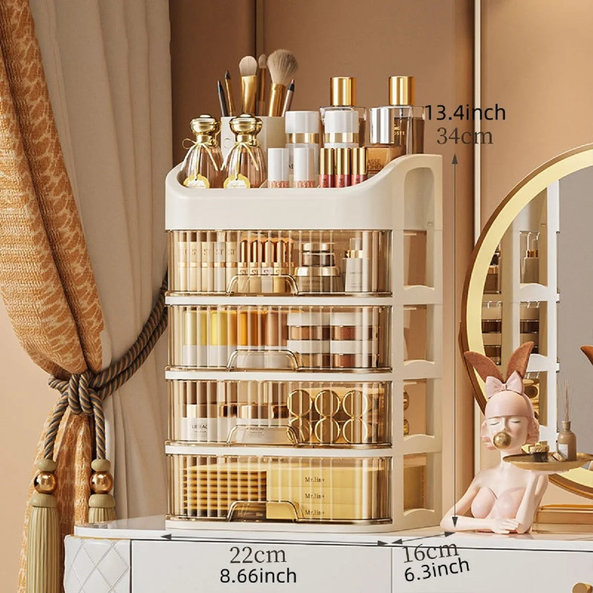 1pc Multi-layer Makeup Storage Box,Cosmetics Storage For Skin Care,Eyeshadow,LotionsLipstick,Great For Dresser,Bathroom,Bedroom