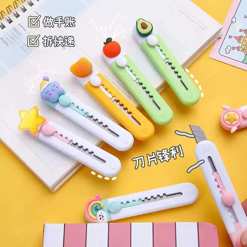 Cartoon Cute Mini Art Knife Student Stationery Hand Account Cutting Paper Knife Opening Express Package Small