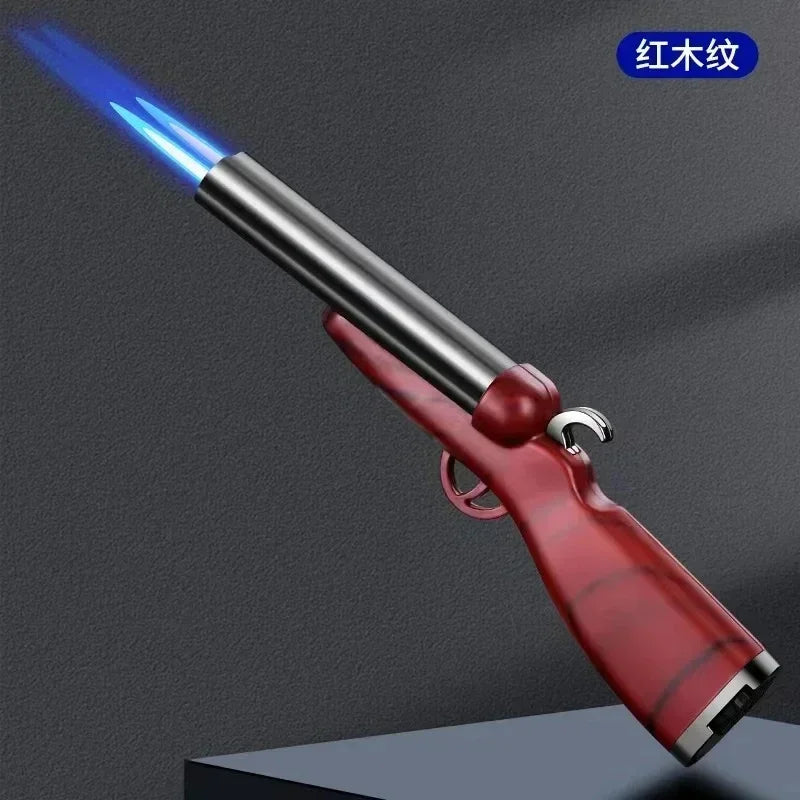 Various Gun Shape Cigarette Lighter，mini Portable Torch Lighter Refillable Butane Gas Open Flame Lighter Smoking Accessories