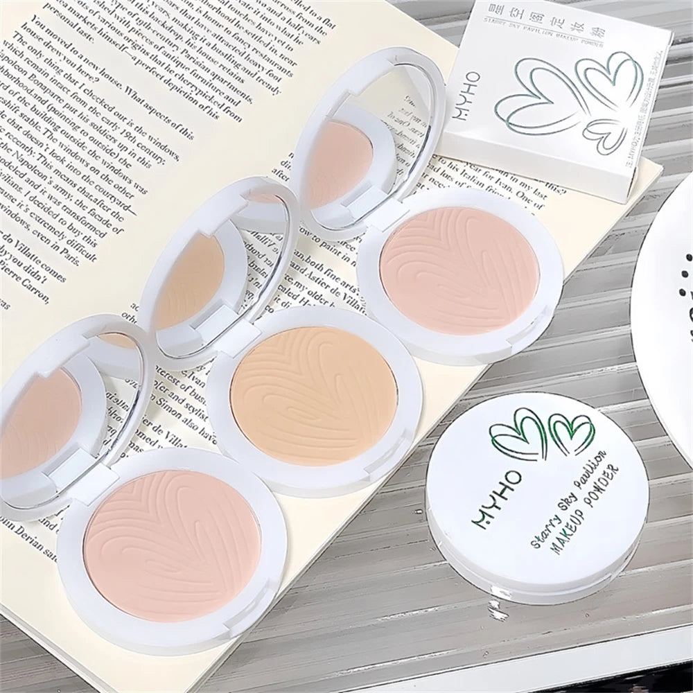 Oil Control Soft Focus Pressed Powder Matte Compact Lasting No Cakey Full Coverage Concealer Face Tightening Air Powder Makeup