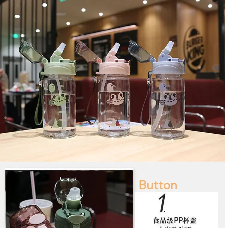 Lovely Kids Water Sippy Cup Creative Cartoon Baby Cups with Straws Leakproof Water Bottles Outdoor Childrens Cup