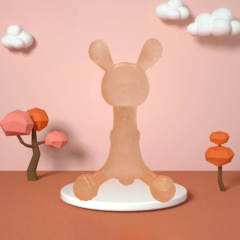 Cartoon Rabbit Silicone Teether — Newborn Chewing Toy | Infant Gift