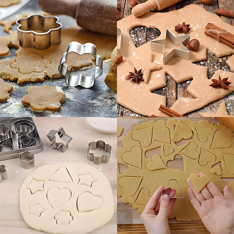 Set Cortadores de Galletas Acero Inoxidable | Formas Geométricas | Apto Lavavajillas 🍪
