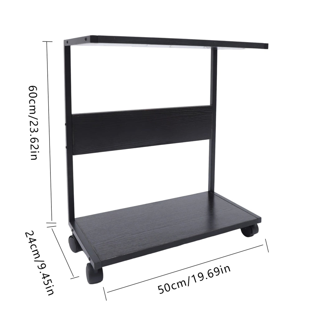 2-Tier Computer Case Stand, PC Tower Stand with Lockable Wheels, Under Desk Computer Holder Fits Most PC
