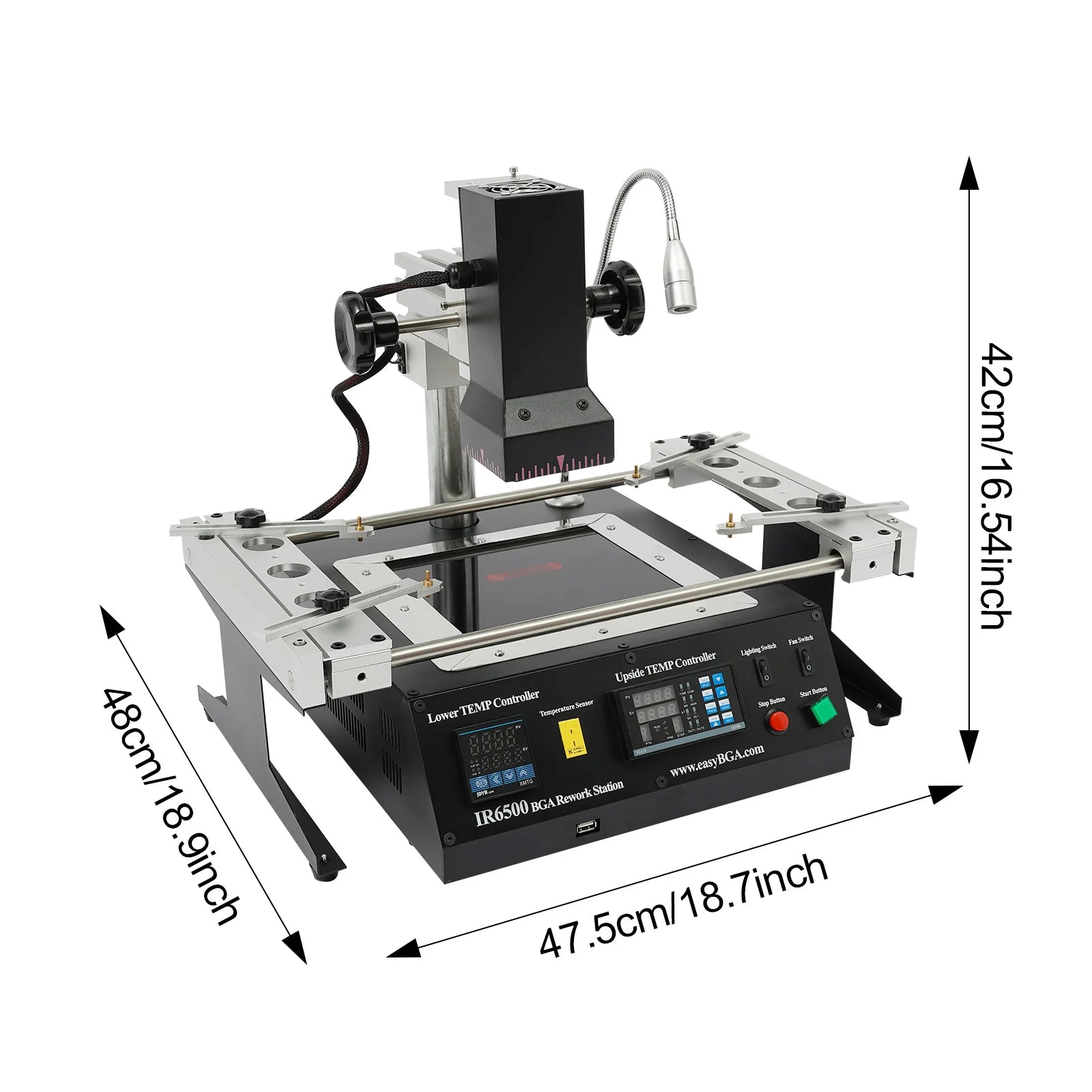IR6500 BGA Rework Station Infrared Solder Welder System with Closed-loop Temperature Control w/USB Cable for Welding  Rpairing