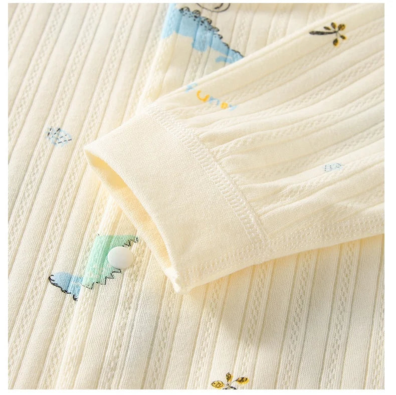 2026 Newborn Baby Romper Spring Autumn 0-24M Girl Boy Cotton Onesie Infant Cartoon Print Soft Breathable Sleepwear Kids Clothing