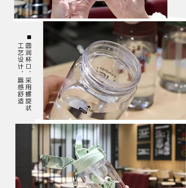 Lovely Kids Water Sippy Cup Creative Cartoon Baby Cups with Straws Leakproof Water Bottles Outdoor Childrens Cup