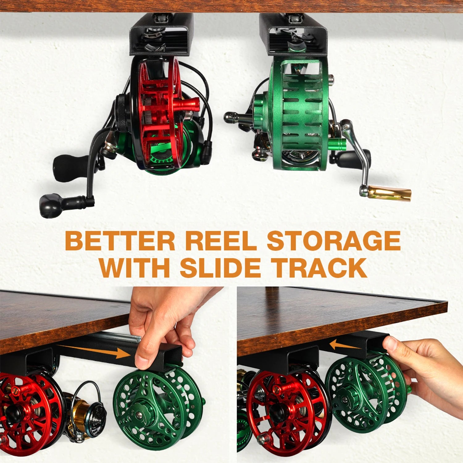 Fishing Rod Holders for Garage Fishing Pole Rack Containers Included, up to 10 Rods Tackle Box Reel Storage Fishing Rod Rack