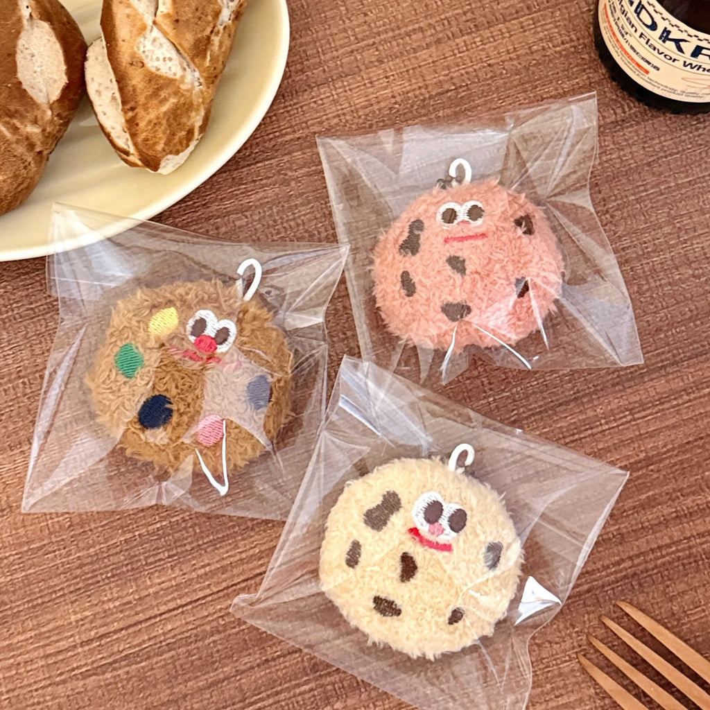 1/4 Pcs Cookie Plush Pendant Cute And Funny Food Doll Cartoon Accessories Keychain Small Pendant
