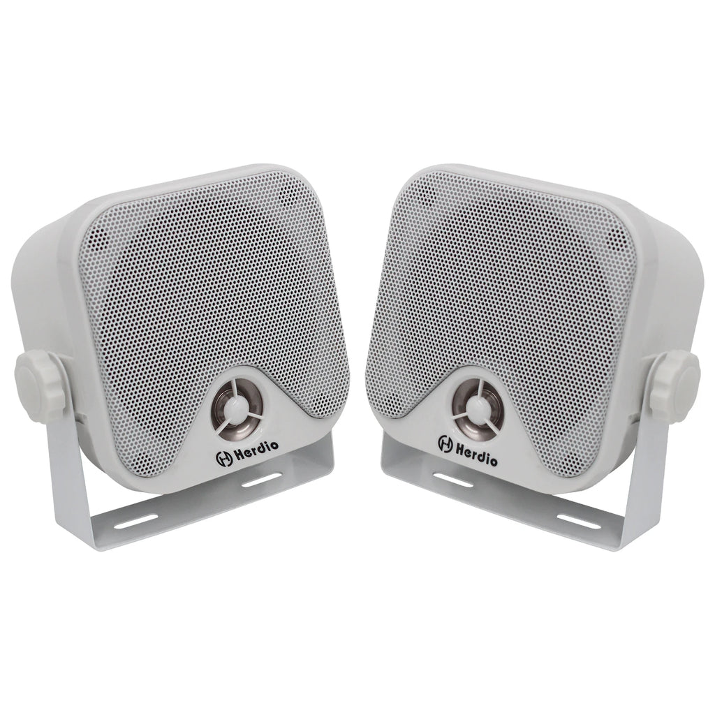 Herdio 4'' Bluetooth Marine Speakers 100W Heavy Duty Waterproof- Surface Mounted for Camper ATV UTV RZR Golf Cart Boat