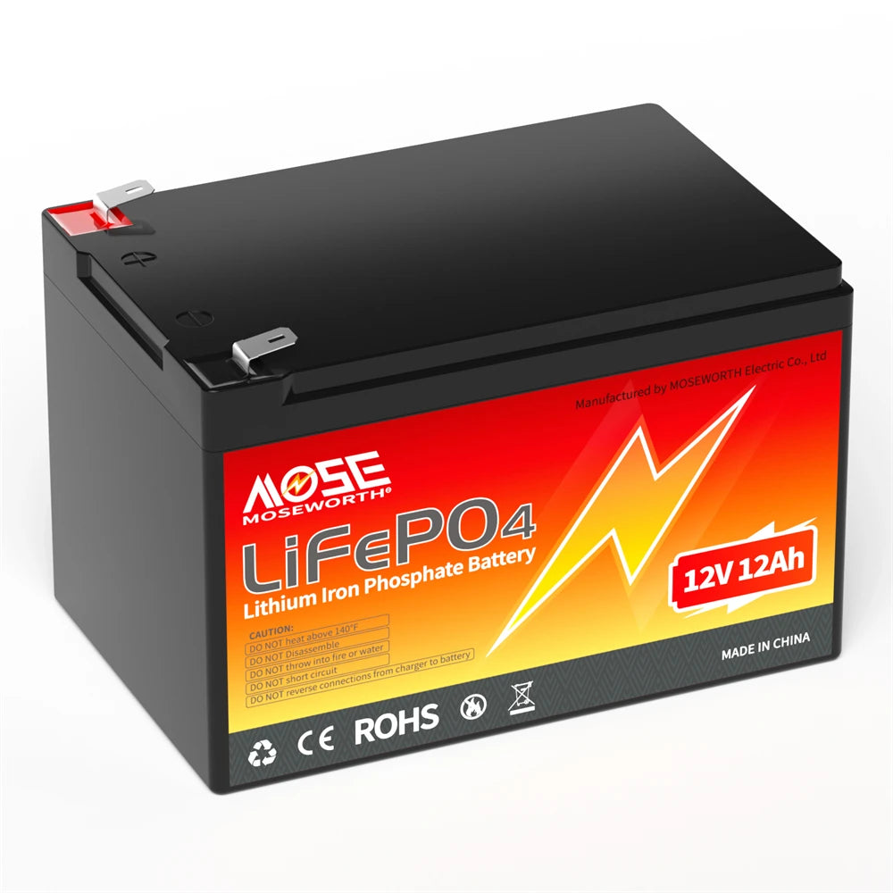 Batería LiFePO4 12V 6Ah-300Ah con BMS | Recargable | Solar y Ciclo Profundo 🔋