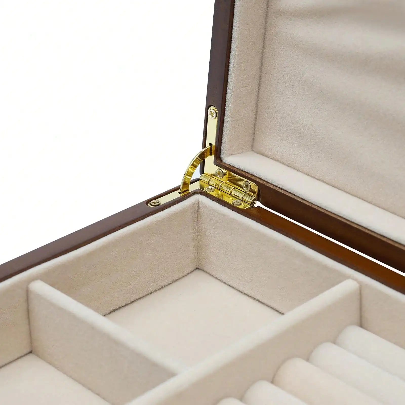 Black Walnut /Brown / White Wood Organizer Jewelry and Watch Display Case Storage Box Convenient