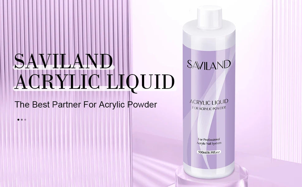 Saviland Monomer Acrylic Nail Liquid 180/500ml Large Capacity Professional Acrylic Nail Liquid For DIY Crystal Liquid Nail Art