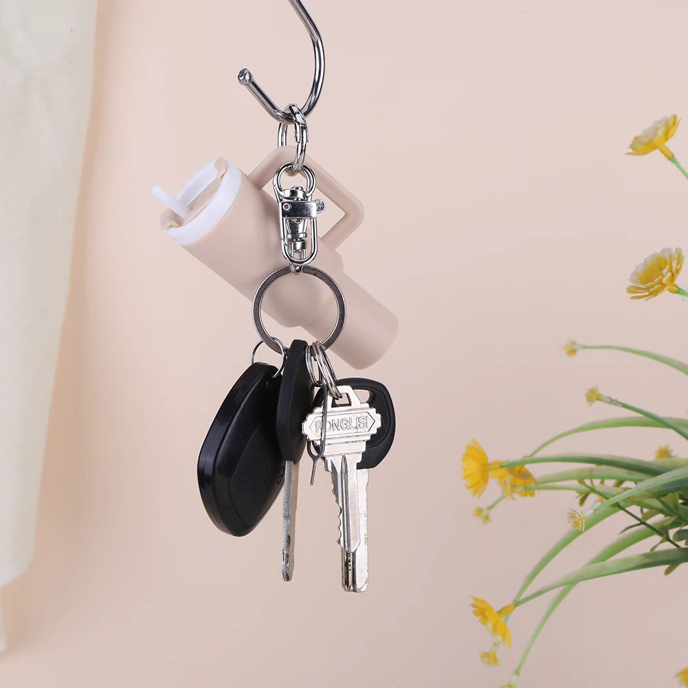 Mini Cup Keychain Lip Balm Keychain Cute Tumbler Key Ring Chapstick Holder Keychain Handbag Charms Key Ring for School Bag