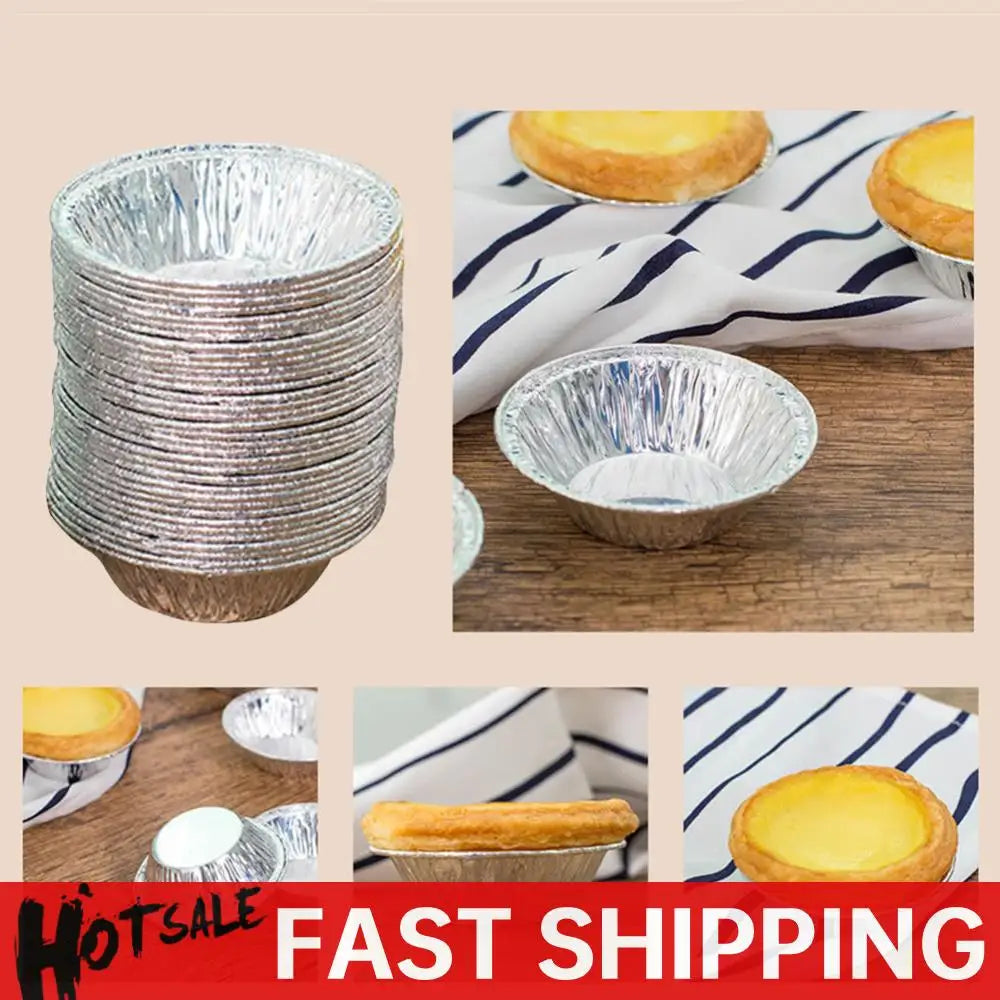 100 Moldes Desechables para Mini Tartas y Cupcakes | Bandeja Redonda para Horno