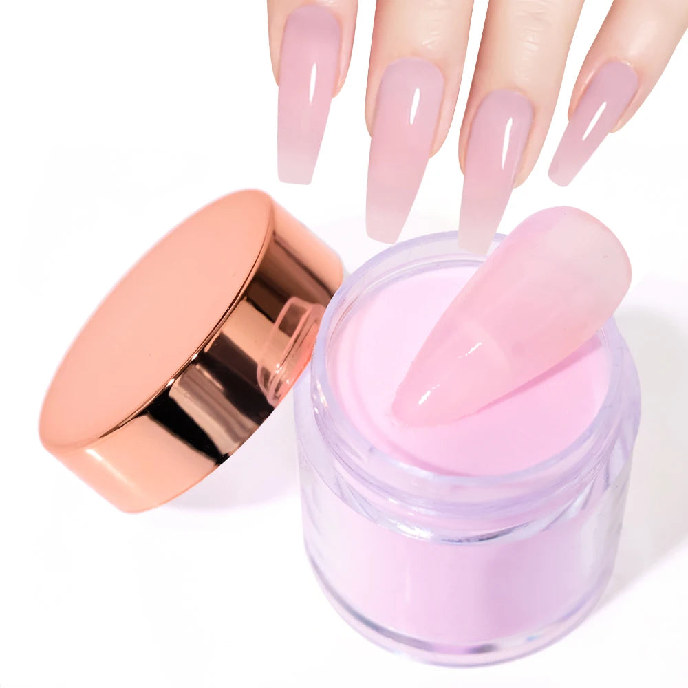 3Colors Acrylic Nail Powder Transparent/Pink/White Carving Crystal Polymer Powder Manicure Nail Polish Professional Accessories#