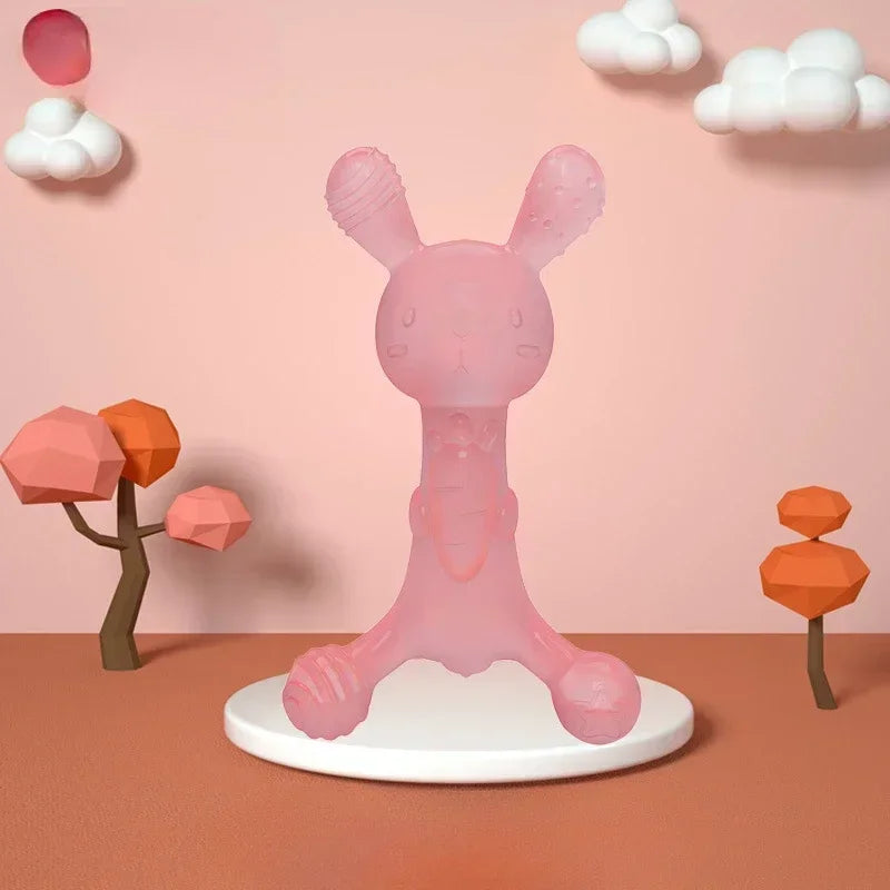 Cartoon Rabbit Silicone Teether — Newborn Chewing Toy | Infant Gift