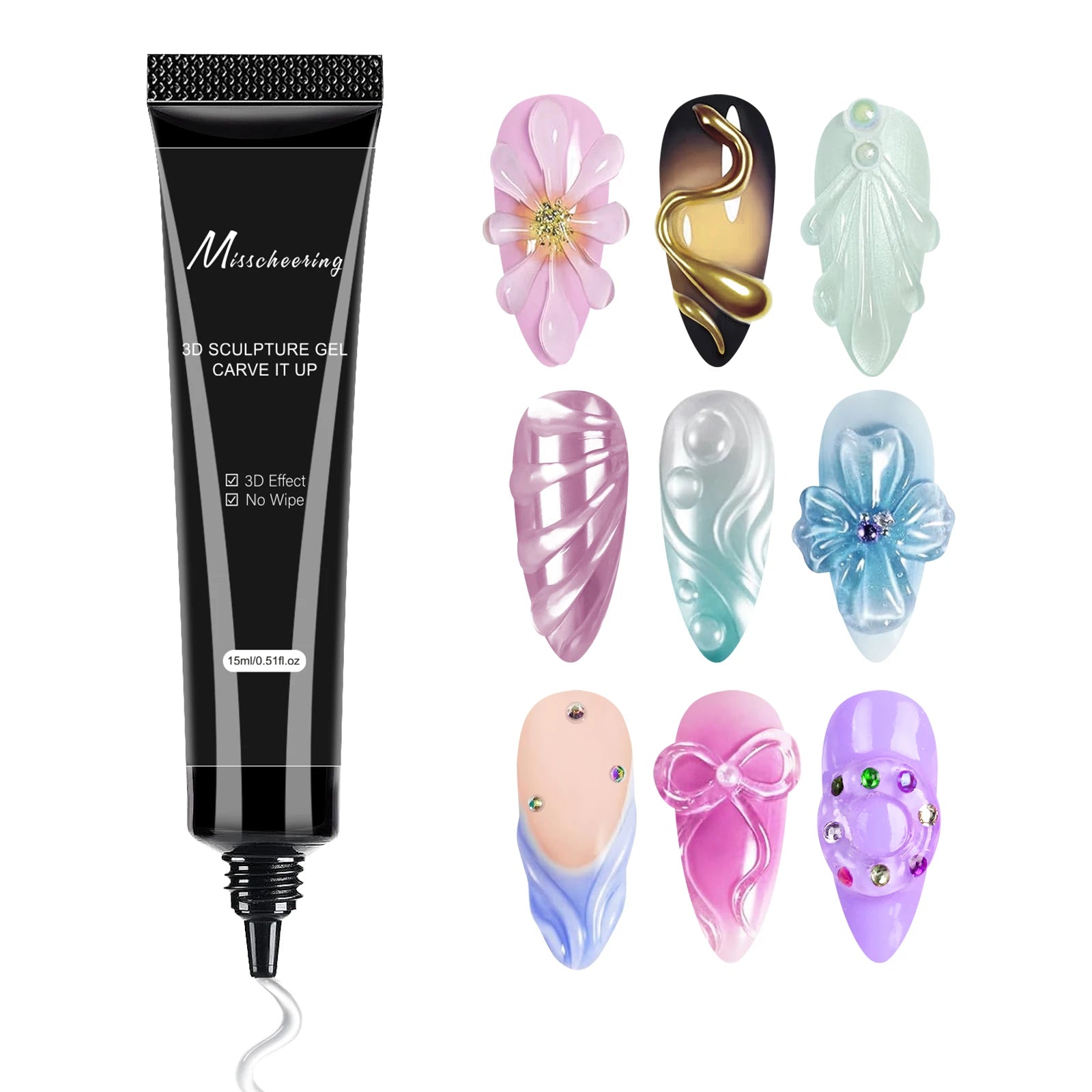 Set 5pcs Gel 3D para Uñas | Escultura DIY | Diseños Impermeables 💅 - Firu Total Sales