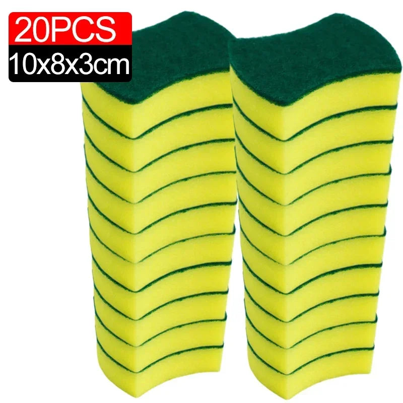 100/1Pcs Kitchen Dishwashing Sponge Soft Absorbent Clean Rub Pot Rust Scouring Pad Removing Kits Household Cleaning Brush Sponge