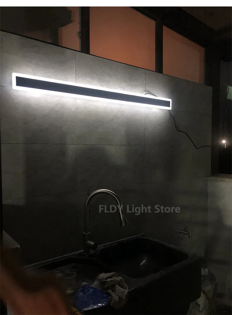 Modern Waterproof outdoor Long Strip LED wall lamps IP65 Aluminum Wall Light Garden porch Sconce Lights 110V 220V wall washer