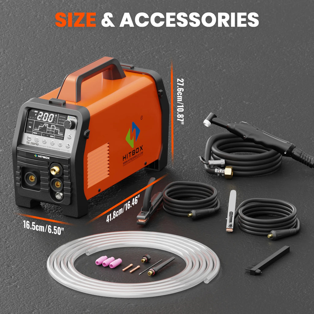 HITBOX TIG COLD Welding Machine 6IN1 MMA/HF/pulse Multifunctional TIG Welding Automatic Semi-automatic TIG Welder 220V TIG200Pro