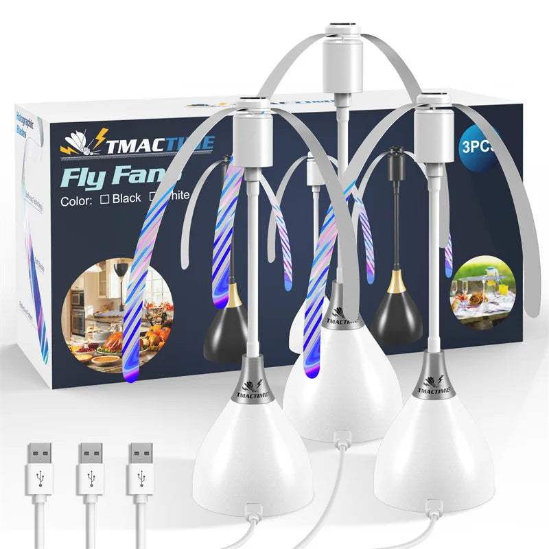 Ventilador Repelente de Moscas USB para Mesa | 2/3pcs | Picnic, BBQ y Fiestas 🎉 - Firu Total Sales