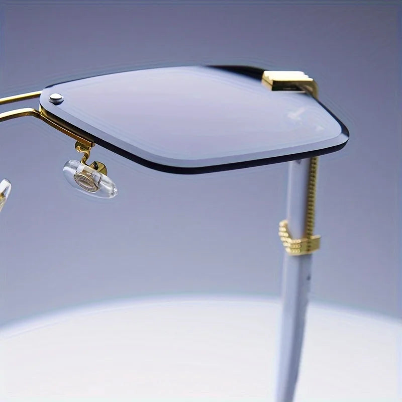 Fashion Rimless Frameless Sunglasses | Classic Small Square | Men & Women