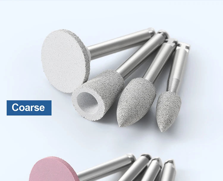 AZDENT 12Pcs/Set Dental Silicone Polishing Rubber Grinding Heads Teeth Polisher 2.35mm RA Finisher for Low Speed Handpiece