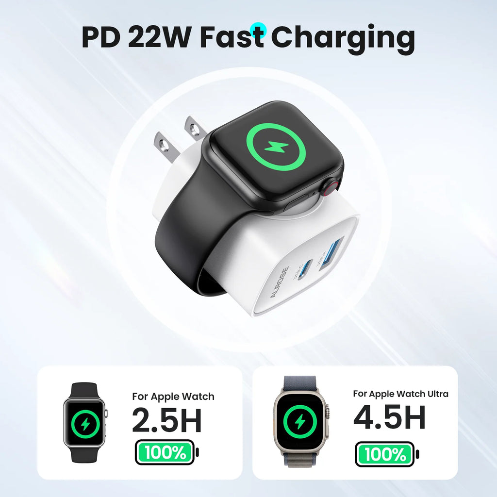 For Apple Watch Charger with 20W Fast Charging Block, 3 in 1 PD USB C Wall Charger Block for iWatch Charger,for iPhone, Ipad