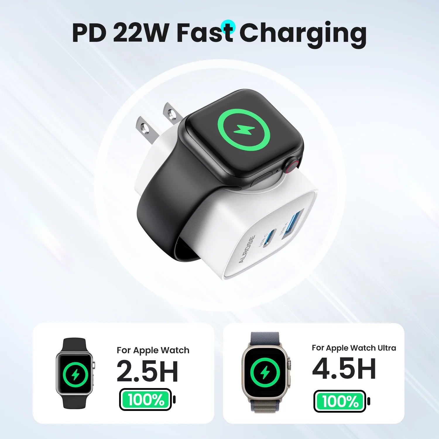 For Apple Watch Charger with 20W Fast Charging Block, 3 in 1 PD USB C Wall Charger Block for iWatch Charger,for iPhone, Ipad