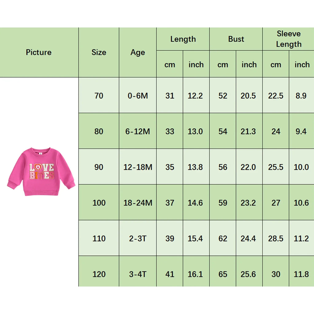 Sudadera Niña Rosa - Bordado de Letras Manga Larga - Firu Total Sales