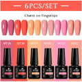 MTSSII 6Pcs/Set Colorful Gel Nail Polish Set for Nails Semi Permanent UV Gel LED Nail Art Varnish Kit for Manicure Nail Supplies