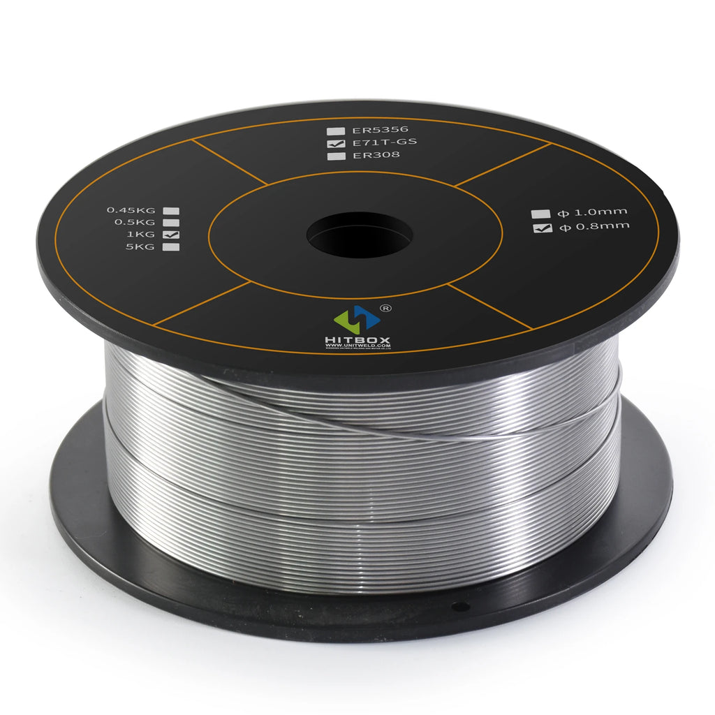 HITBOX E71T-GS Flus Cored Wire 0.8mm 1Kg 1pcs Flux Cored Gasless MIG Welding Machine Accessories For All PrositionWeiding