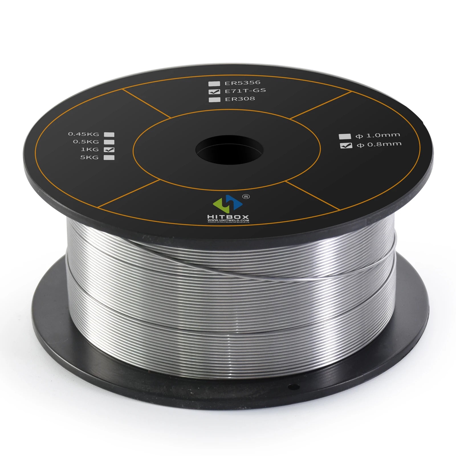 HITBOX E71T-GS Flus Cored Wire 0.8mm 1Kg 1pcs Flux Cored Gasless MIG Welding Machine Accessories For All PrositionWeiding