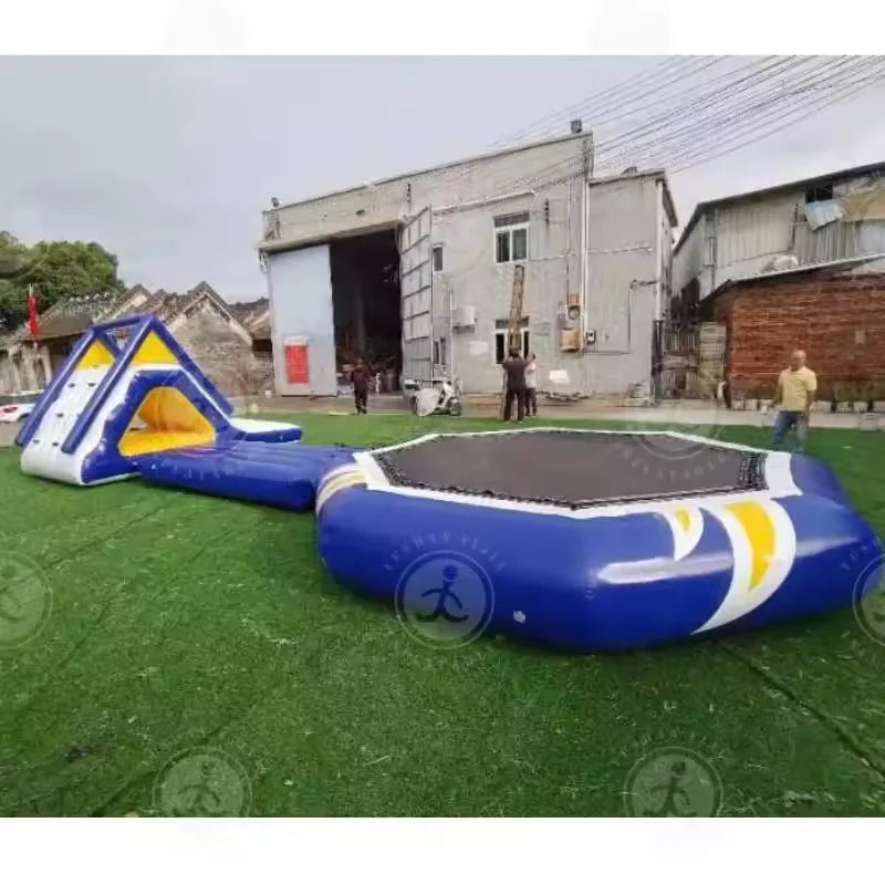 Parque Acuático Inflable Flotante con Tobogán | Trampoln | Niños y Adultos 🌊 - Firu Total Sales