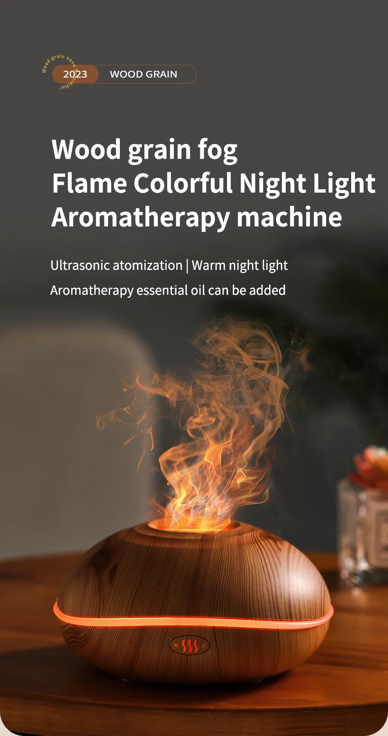 Aroma Humidifier flame Can Add Essential Oil Small AromaRelax Machine Air Humidifier Equipped with colorful lighting function