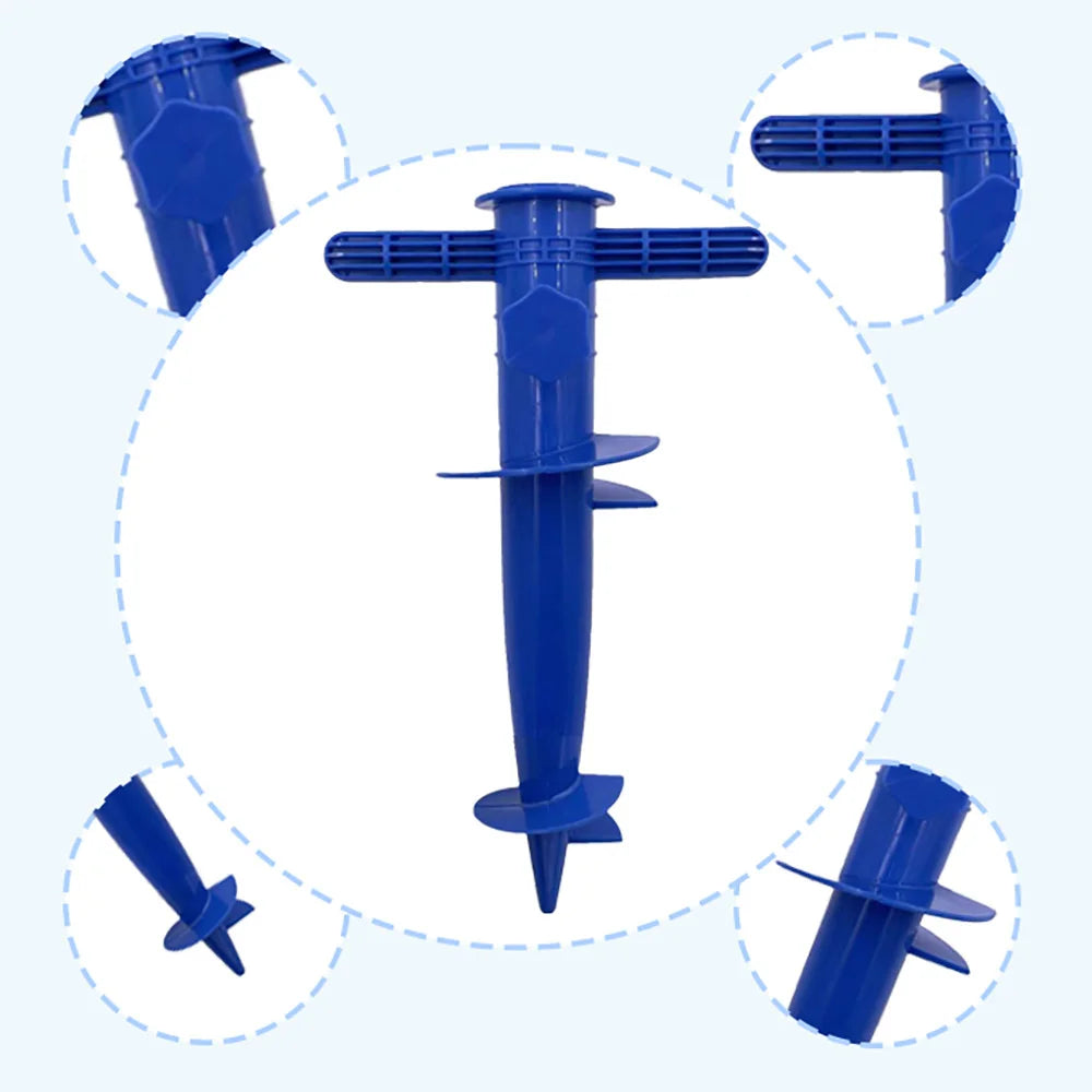 1PC Umbrella Base Adjustable Plastic Sun Beach Patio Sand Ground Fixing Tools Anchor Stand Spike Auger Tools Spikes Parts